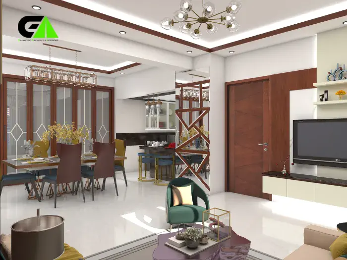 living room interior design in mirpur