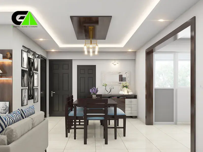 modern duplex house dining space