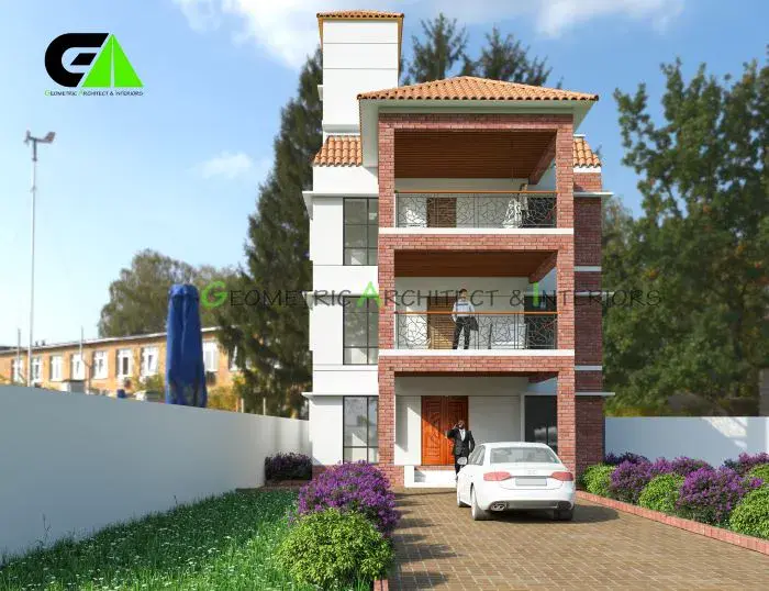 triplex exterior house design in Manikgonj