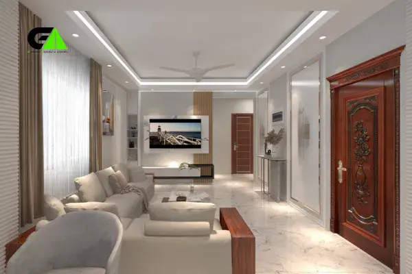 modern living room interior design in Bangladesh